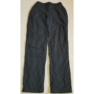 Womens Pants-REI CO-OP-black nylon performance 'Sahara Lined' straight leg-4